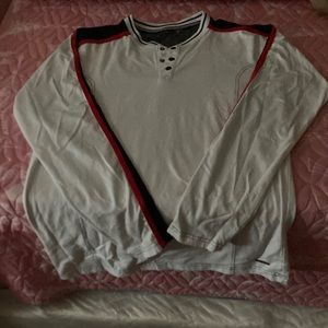 Fried Denim long sleeve black , red and white Shirt.